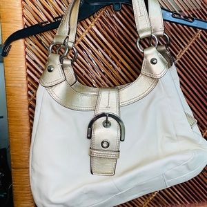 Handbag Soho Lynn White Leather Hobo Bag